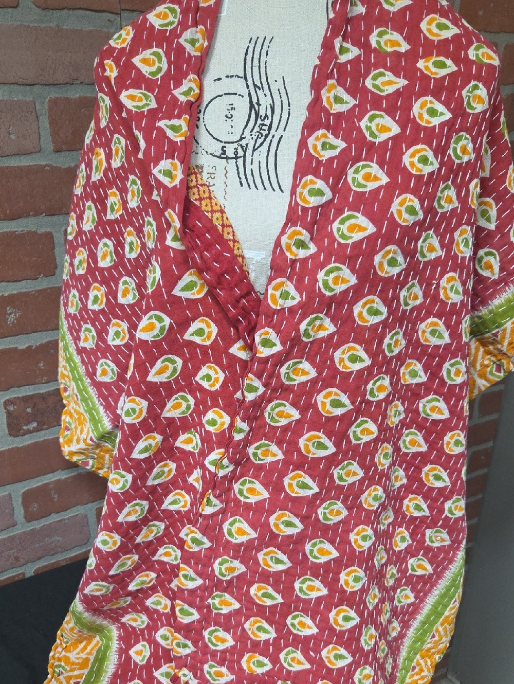 Colorful Kantha Scarf #13 - Picture 2 of 3